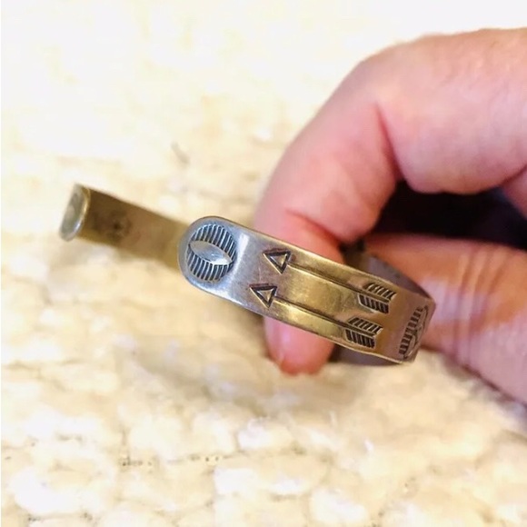 Nickel Silver Bell Trading Post Flower Faux Turquoise Necklace Bracelet Cuff Set - Picture 6 of 9